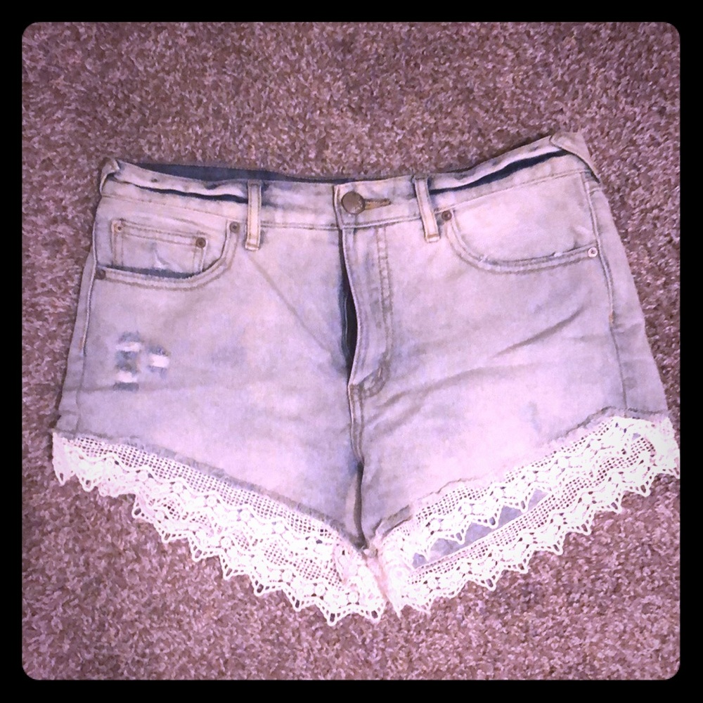 Free People Lace Trim Shorts